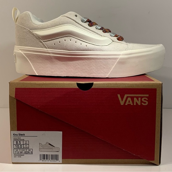 [BRAND NEW] VANS KNU STACK WHITE MULTI-COLOR LACES WOMENS SHOES SIZE 10 SNEAKERS - Picture 2 of 9